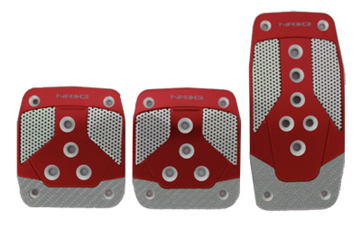 NRG  Aluminum Sport Pedal Red w/ Silver Carbon MT
