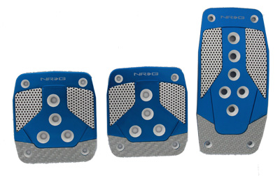 NRG  Aluminum Sport Pedal Blue w/ Silver Carbon MT