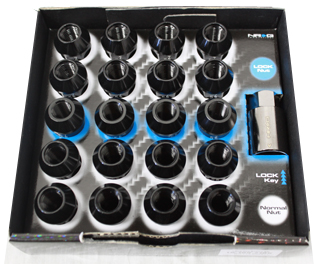 NRG 100 Series M12 x 1.5 Lug Nut Set 21 pc Black