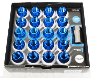 NRG 100 Series M12 x 1.5 Lug Nut Set 21 pc Blue
