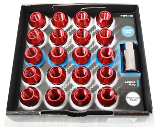 NRG 100 Series M12 x 1.5 Lug Nut Set 21 pc Red 