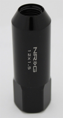 NRG 400 Series M12 x 1.5 Tuner Style Extended Lug Nut Set 4 pc Matte Black