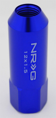 NRG 400 Series M12 x 1.5 Tuner Style Extenede Lug Nut Set 4 pc Blue