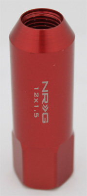 NRG 400 Series M12 x 1.5 Tuner Style Extended Lug Nut Set 4 pc Red