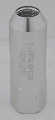 NRG 400 Series M12 x 1.5 Tuner Style Extended Lug Nut Set 4 pcSilver
