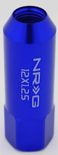 NRG 400 Series M12 x 1.25 Tuner Style Extenede Lug Nut Set 4 pc Blue