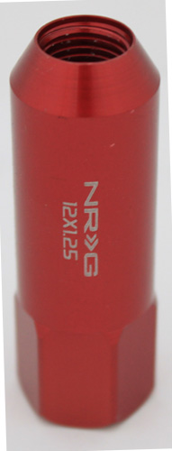 NRG 400 Series M12 x 1.25 Tuner Style Extended Lug Nut Set 4 pc Red