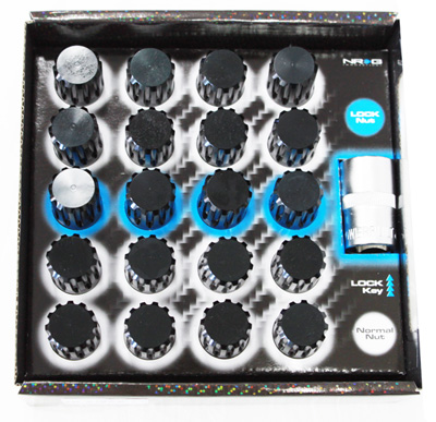NRG 500 Series M12 x 1.5 12pt Lug Nut Set 21 pc Black T7075