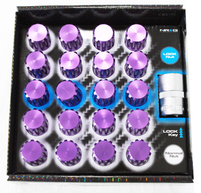 NRG 500 Series M12 x 1.5 12pt Lug Nut Set 21 pc Purple T7075