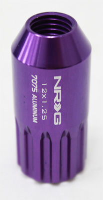 NRG 500 Series M12 x 1.25 12pt Lug Nut Set 17 pc Purple T7075