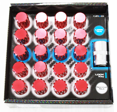 NRG 500 Series M12 x 1.25 12pt Lug Nut Set 21 pc Red T7075
