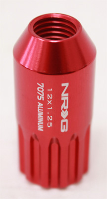 NRG 500 Series M12 x 1.25 12pt Lug Nut Set 17 pc Red T7075