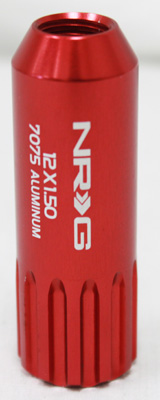NRG 470 Series M12 x 1.5 Extended Lug Nut Lock Set 4 pc Red T7075