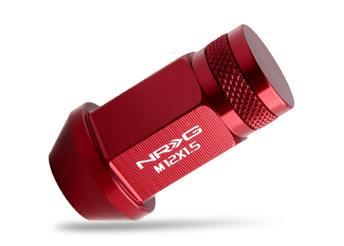 NRG 100 Series M12 x 1.5 Lug Nut Set 4 pc Red Closed End