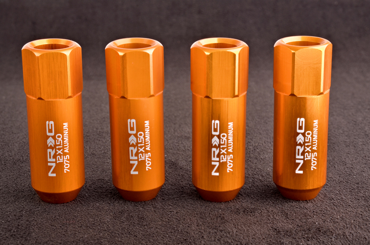 NRG 400 Series M12 x 1.5 Extended Lug Nut Set 4 pc Rose Gold T7075