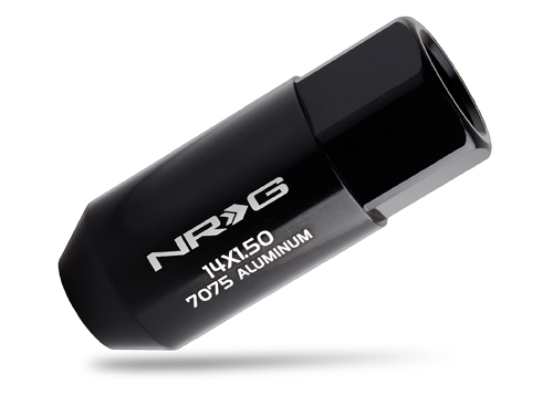 NRG 472 Series M14X1.5 Extended Lug Nut set 4 pc - T7075 - Black