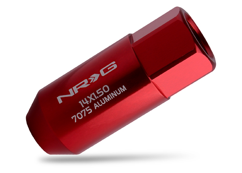 NRG 472 Series M14X1.5 Extended Lug Nut set 4 pc - T7075 - Red