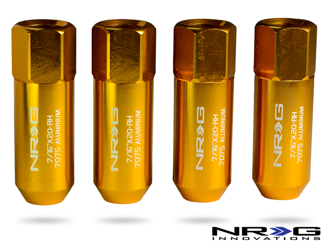 NRG 473 Series 7/16th Extended Lug Nut set 4 pc - T7075 - Rose Gold