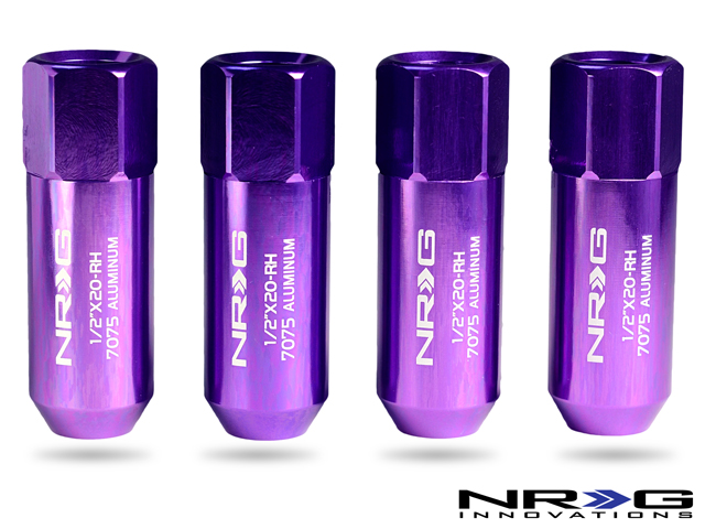 NRG 474 Series 1/2" Extended Lug Nut set 4 pc - T7075 - Purple