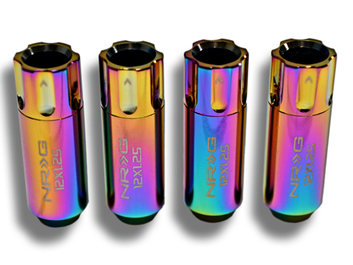 NRG 400 Series M12 x 1.25 Extended Lug Nut Lock Set 4 pc Neochrome
