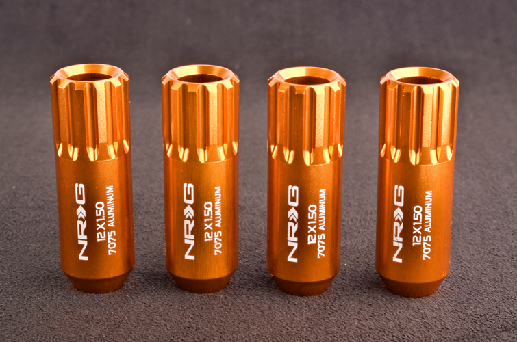 NRG 470 Series M12 x 1.5 Extended Lug Nut Set 4 pc Rose Gold T7075