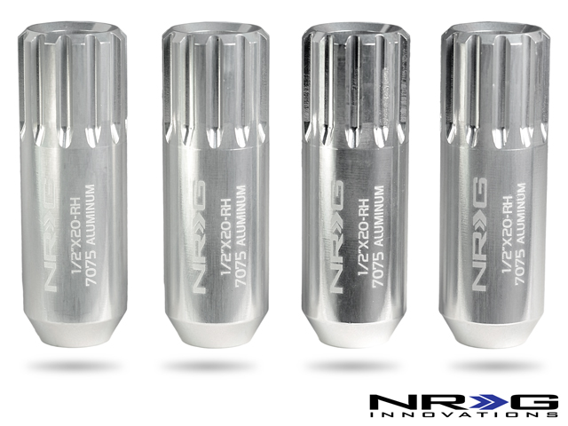 NRG 474 Series 1/2" Extended Lug Nut set 4  pc. - T7075 - Silver - Uses LN-K400