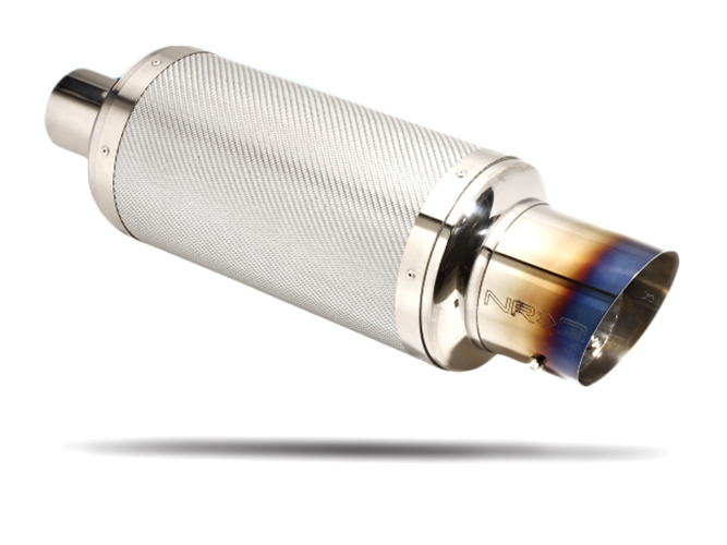 NRG  Muffler Silver Carbon / Burnt tip 2.5"
