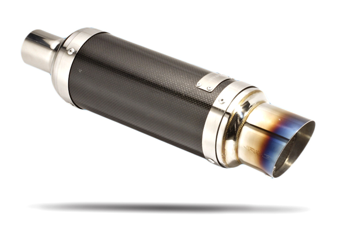NRG  Muffler Black Carbon / Burnt tip 2.0"