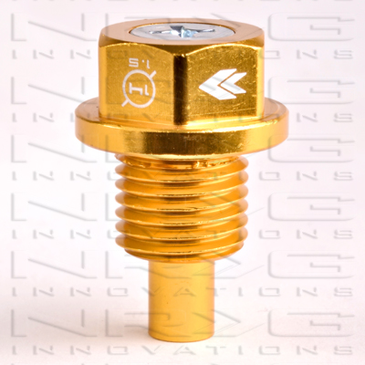 NRG Magnetic Oil Drain Plug Gold - M14x1.5 Acura,Dodge,Ford,Honda,Hyundai,Isuzu,Jeep, Kia,Mazda,Mitsubishi