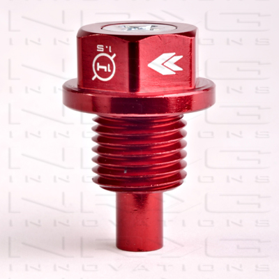 NRG Magnetic Oil Drain Plug Red - M14x1.5 Acura,Dodge,Ford,Honda,Hyundai,Isuzu,Jeep, Kia,Mazda,Mitsubishi