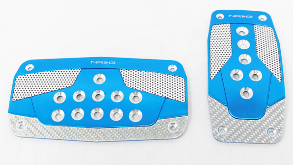 NRG  Aluminum Sport Pedal Blue w/ Silver Carbon AT