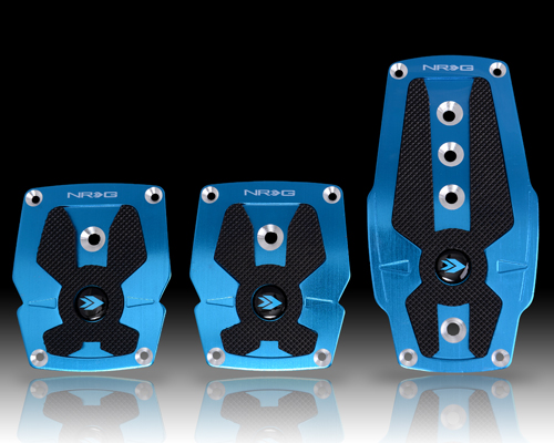 NRG  Brushed Blue aliminum sport pedal w/ Black rubber inserts MT