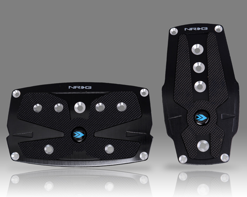 NRG  Brushed Black aliminum sport pedal w/ Black rubber inserts AT