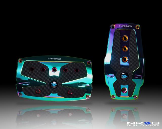 NRG  Neochrome aliminum sport pedal w/ Black rubber inserts AT