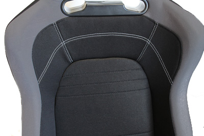 NRG  EVO Style Cloth Sport Seat w/logo (Left) - Black