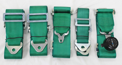 NRG  6 Pt 3inch Seat Belt Harness / Cam Lock - Green