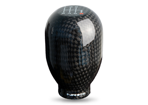 NRG Shift Knob 42mm - 6 Speed Black Carbon Fiber Heavy Weight Universal - (480g / 1.1lbs)
