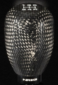 NRG Shift Knob 42mm - 5 Speed Black Carbon Fiber