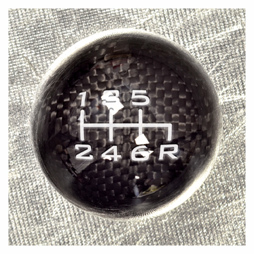 NRG Shift Knob Ball Style Universal Black Carbon Fiber - 6 Speed Pattern
