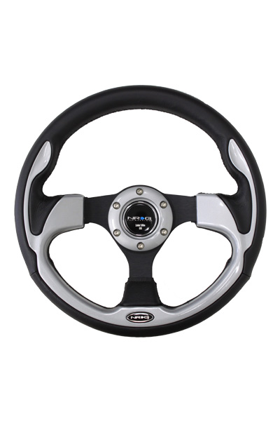 NRG  320mm Sport Steering Wheel w/ Silver Trim