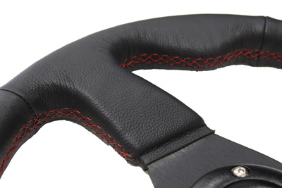 NRG  320mm Sport Leather Steering Wheel w/ red stitch