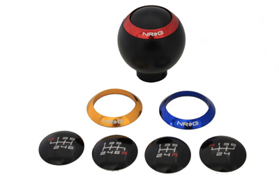 NRG  Black Shift Knob - 4 interchangeable rings