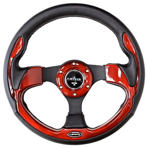 NRG  320mm Sport Steering Wheel w/ Red Trim