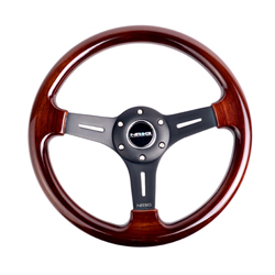 NRG  Classic Wood Grain Wheel, 330mm, 3 spoke center in matte black