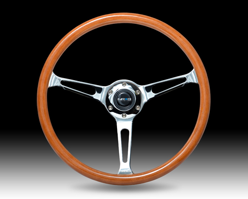 NRG  Classic Wood Grain Wheel, 360mm, 3 spoke center in chrome