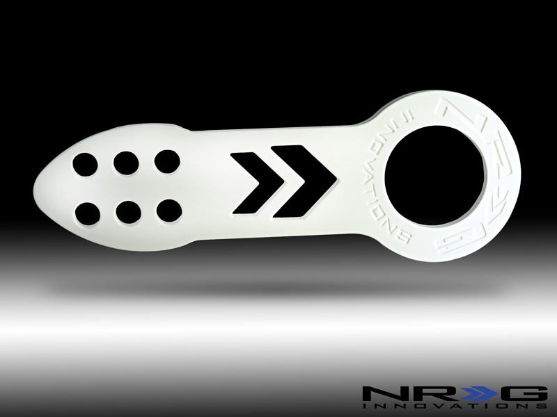 NRG  Front tow hook - Universal Fitment - White powder coat