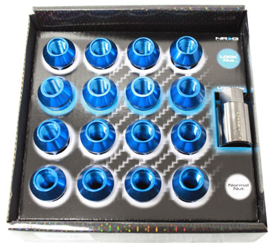 NRG 100 Series M12 x 1.5 Lug Nut Set 17 pc Blue 