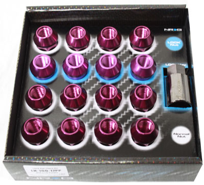 NRG 100 Series M12 x 1.5 Lug Nut Set 17 pc Purple 