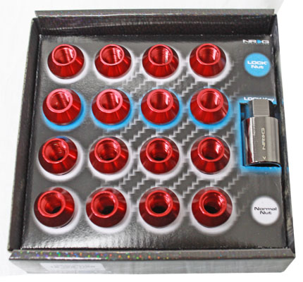 NRG 100 Series M12 x 1.25 Lug Nut Set 17 pc Red 