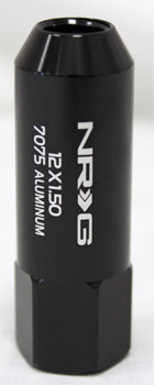 NRG 400 Series M12 x 1.5 Extended Lug Nut Set 4 pc Matte Black T7075